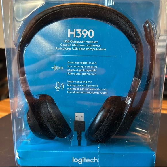 Logitech H390 USB Computer Headset - Black - Picture 1 of 3